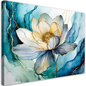 Artgeist Quadro su tela, Fiore astratto acquerello - 90x60
