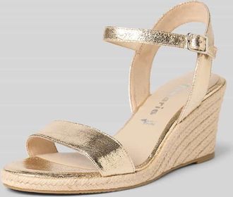 Tamaris Tamaris Wedges in Flecht-Optik in Gold, Gr&ouml;&szlig;e 40