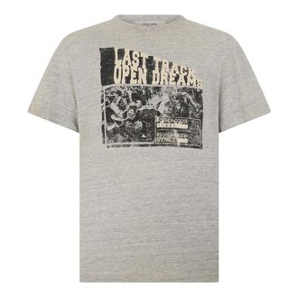 Golden Goose T-shirt in cotone con stampa vintage - - Tops - Uomo - Grigio - S