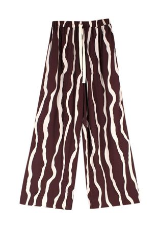 Faithfull The Brand Faithfull The Brand Brown and Cream Simena Trousers Size S