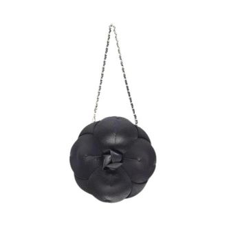 Chanel Pre-owned Camelia Lambskin Handbag - Dames - Pre-owned - Zwart - Maat: ONE Size Leer