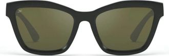 Serengeti Eyewear Rolla Matte Black Rectangular Frame Sunglasses