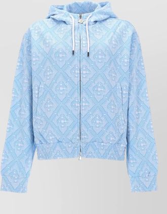 Casablanca jacquard hooded knit sweatshirt allover pattern