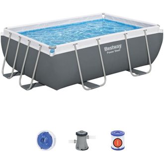 Bestway Piscina Rectangular Desmontable Con Estructura De Acero Y Bomba De Filtro Incluida, Dimensiones 282x196x84 Cm, Capacidad 3662 L - Bestway