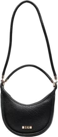 Msgm Leather Shoulder Bag - female - MSGM - Shoulder Bags - Black - ONE SIZE - Bags