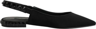Dolce & Gabbana Black Crystal Charmeuse Slingback Womens Shoes