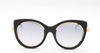 Escada Ladies Black Round Sunglasses SESA58F-2