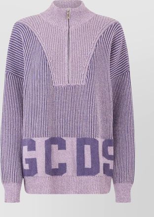 GCDS half zip sweater low logo