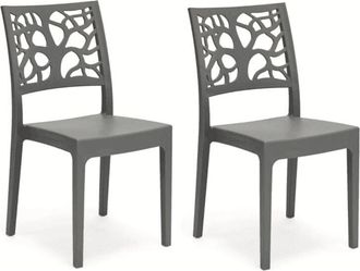 Far Kit 2 sedie interno esterno polipropilene cucina bar ristorante impilabile pranzo antracite teti