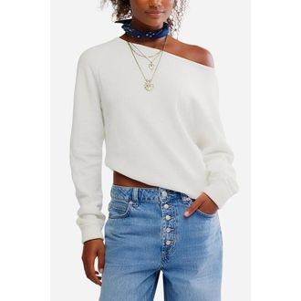 Free People We The Free Jess Top Women Clean Ivory Long Sleeve Blouse GBO3836
