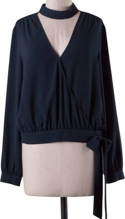 Naked Zebra Wrap Top With Choker In Teal