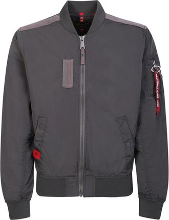 Alpha Industries Grijze Ma-1 Bomberjack met Trechterhals - Heren - Bomber jackets - Blauw - S - Polyester - Jassen