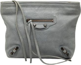 Balenciaga Pre-owned Cross Body Bags, female, Gray, Size: ONE SIZE Pre-owned Clutch Bag