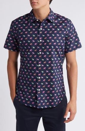 Bonobos Riviera Frog Print Short Sleeve Stretch Cotton Button-Up Shirt in Fabulous Frogs C28 at Nordstrom Rack, Size Xx-Large