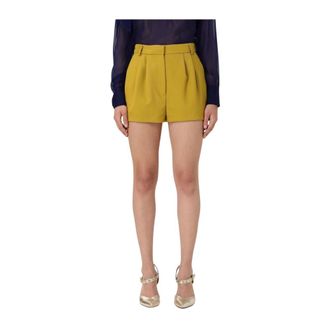 Elisabetta Franchi Short Shorts, female, Yellow, Size: XS Chic HighWaist Shorts