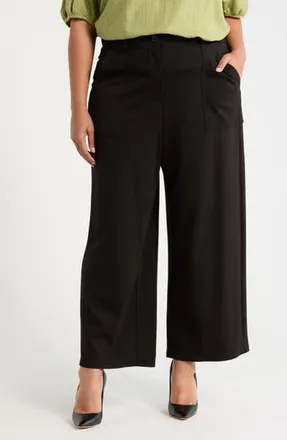 Max Studio Utility Pocket Crop Straight Leg Ponte Pants in Black at Nordstrom Rack, Size 2 X