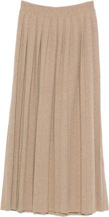 Lisa Yang Midi Rok - Dames - Midirokken - Beige - XS - Katoen - Rokken