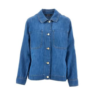 Max Mara Denim Shirts, female, Blue, Size: 2XS Camicia Galante
