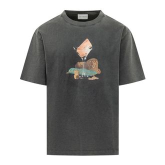 Dr&ocirc;le de Monsieur Tops, Heren, Zwart, XS, Katoen, Glass Lion T-Shirt