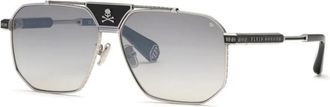 Philipp Plein Authentieke stijlvolle brillen met eersteklas service - Heren - Zonnebrillen - Zwart - 63 MM - Accessoires