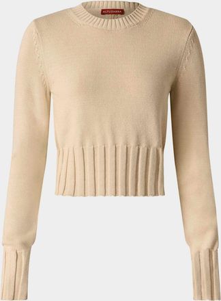 Altuzarra Livvy Wide-Rib Cuffs Crewneck Sweater