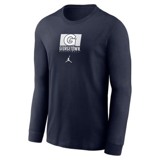 Nike Jordan Mens Georgetown Basketball Legend Jordan Brand Dri-FIT College Long-Sleeve T-Shirt in Blue | IV8596-421