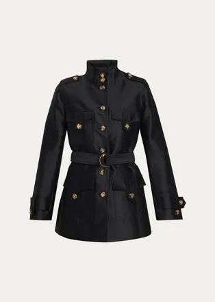 Zimmermann Valiant Utility Wool-Silk Belted Coat