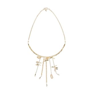 Isabel Marant Accessoires, Dames, Geel, ONE Size, Colgante Fringe Detalle Logo