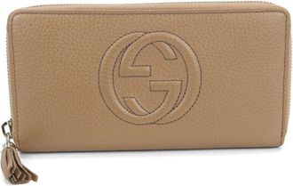 Gucci Beige Leather Coin Purse/Coin Case (Pre-Owned)