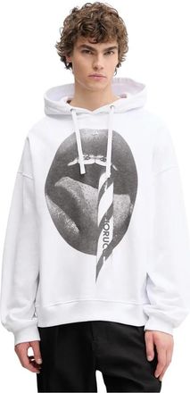 Fiorucci Mouth Print Relaxed Fit Hoodie - Heren - Hoodies - Wit - M - Katoen - Hoodies & sweatvesten