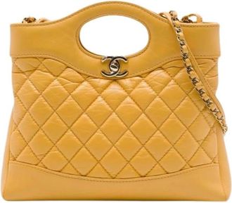 Chanel Pre-owned 31 Satchel - Dames - Vintage Handtas - Geel - ONE Size - Leer - Vintage