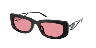 Prada Pink Rectangular Ladies Sunglasses PR 14YS 1AB30L 53