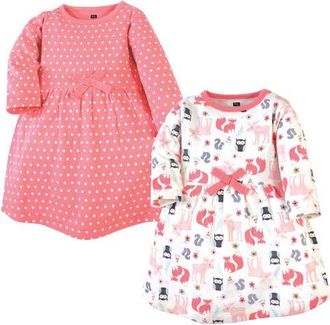 Hudson Baby Twin Pack Long-Sleeve Dress Bundle in Forest at Nordstrom, Size 18-24M