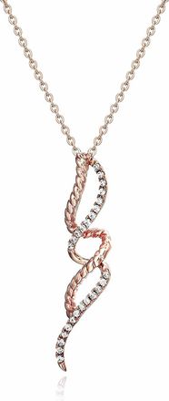 Vir Jewels 1/10 cttw Diamond Swirl Pendant Necklace 14K White and Rose Gold with Chain
