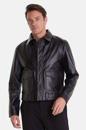 FURNIQ Hugo Leather Jacket in Black at Nordstrom, Size Xx-Large