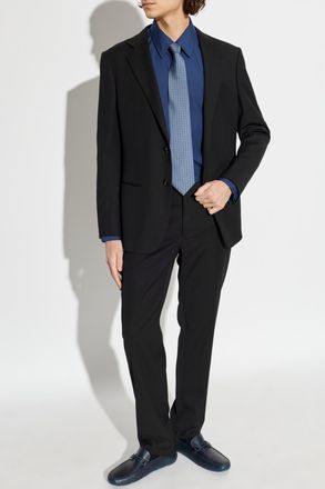 Burberry Shirt With Logo, Mens, Navy Blue