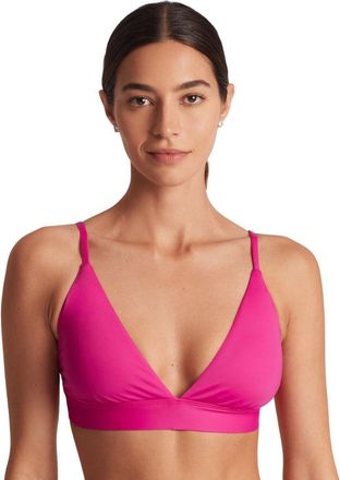 Lauren Ralph Lauren Womens Lauren Ralph Lauren Bikini Top Freesia Pink Triangle V-Neck BUU508