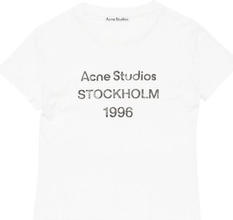 Acne Studios Logo Cotton T-Shirt-Donna