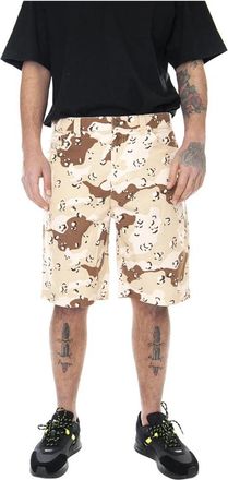 Karl Kani Shorts - Heren - Korte Broeken - Beige - S - Katoen - Korte Broeken