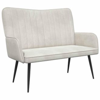 vidaXL Sof&aacute; De 2 Plazas Crema 115 X 61 X 87 Cm Terciopelo Vidaxl