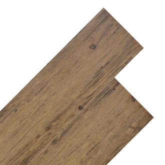 vidaXL Tableros De Suelo 18 Pcs Madera De Nogal Marr&oacute;n 5,26 M&sup2; Pvc Vidaxl