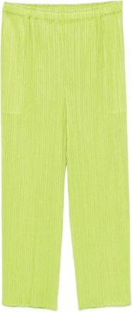 Issey Miyake Pants - Dames - Vrijetijds broeken - Groen - XL - Broeken