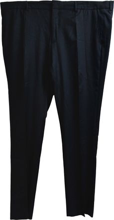 Mr P. Mr. P. Straight-Leg Trousers in Black Wool