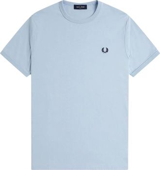 Fred Perry Camiseta Ringer de cuello redondo - Tops - Hombre - Azul - M