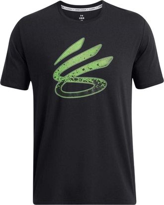 Under Armour Trend T-shirt voor heren met Stephen Curry-logo (Zwart, Groen)