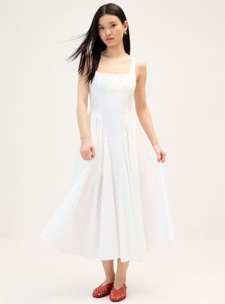 Twik Womens Back bow poplin maxi dress