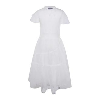 Simone Rocha Gelaagde Organza Midi Jurk - Dames - Jurken - Wit - Maat: XS Zijde