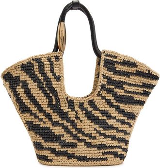 Zimmermann Goldentime Small Crochet Raffia Tote - Multi Animal - One Size