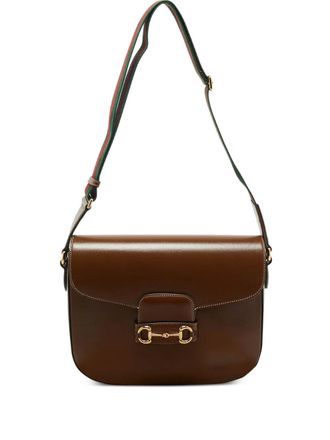 Gucci 1995 horsebit leather shoulder bag - Brown