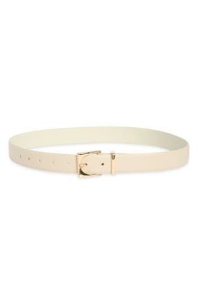 Nordstrom Rack Square Buckle Leather Belt in Ivory Pristine at Nordstrom Rack, Size X-Small